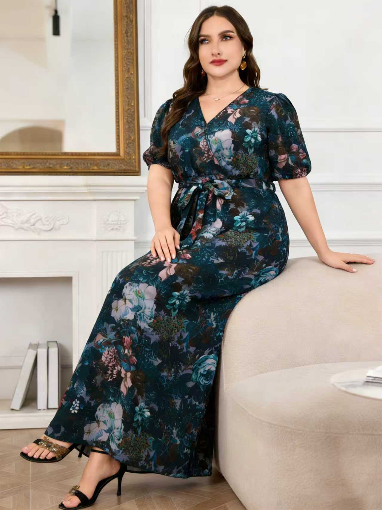 Romper Floral Print - Nouvelle Arrivée 2026 Robe Longue Fluide