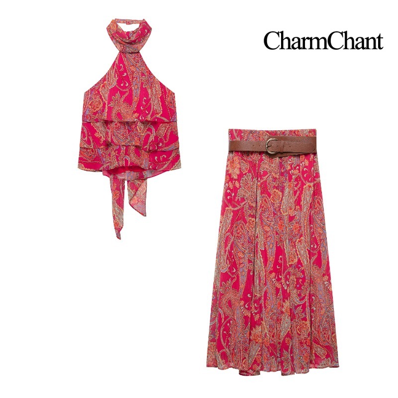 Romper Floral Print - CHARMCHANT Ensemble 2 Pièces Femme Imprimé