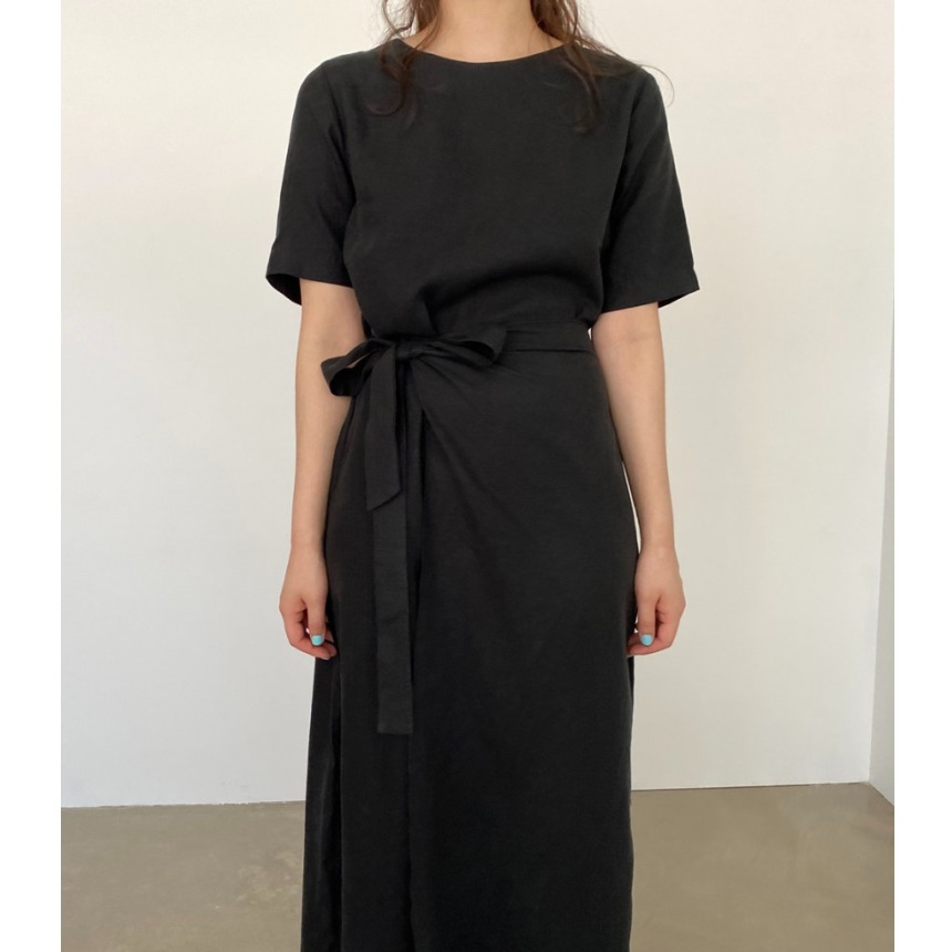 Robe élégante en coton et lin  - Linen Dress Wrap avis et prix