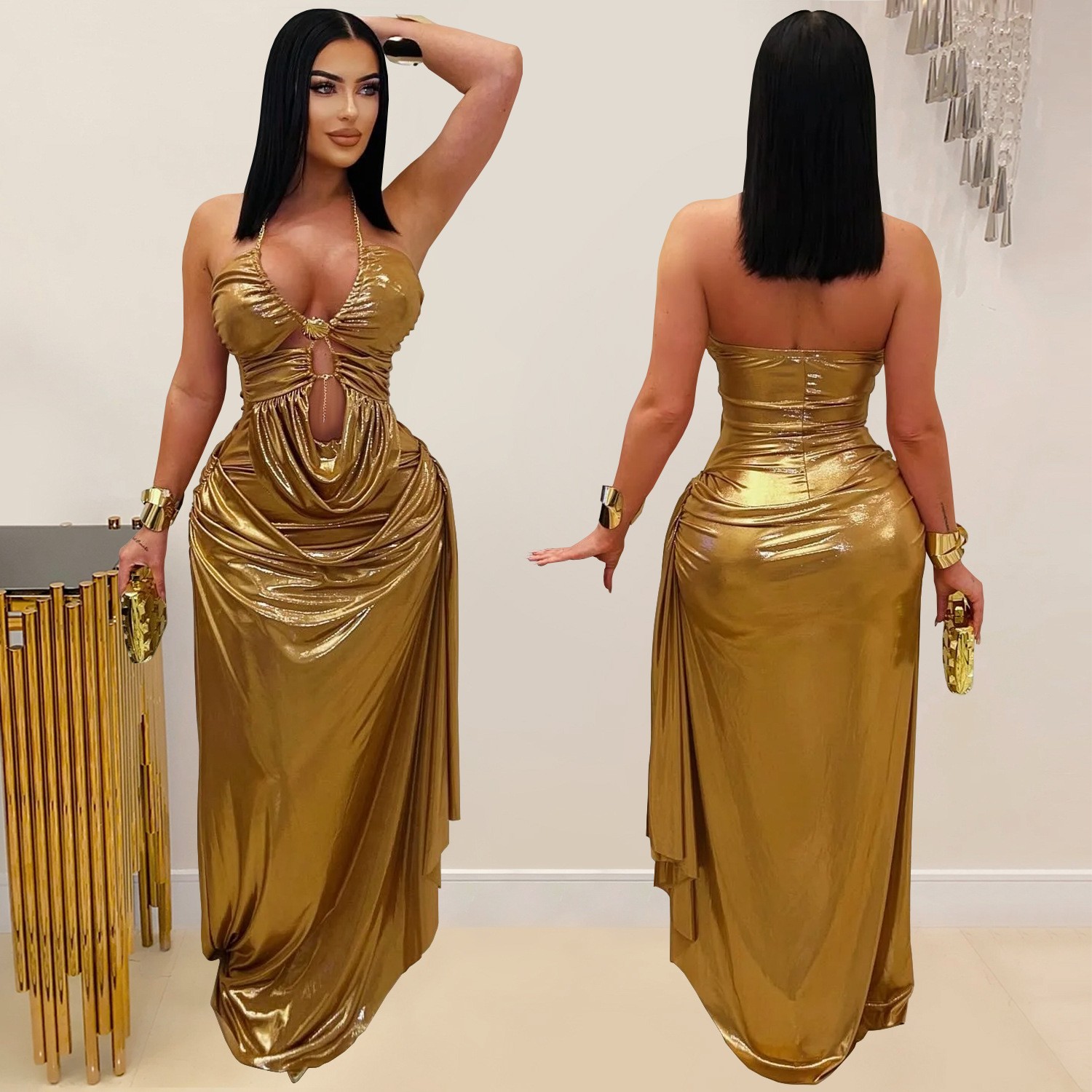 Robe de soirée pour invitée de - Maxi Dress Halter avis et prix