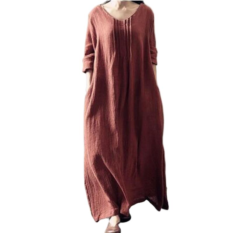 Robe longue vintage en coton e - Linen Dress Wrap avis et prix